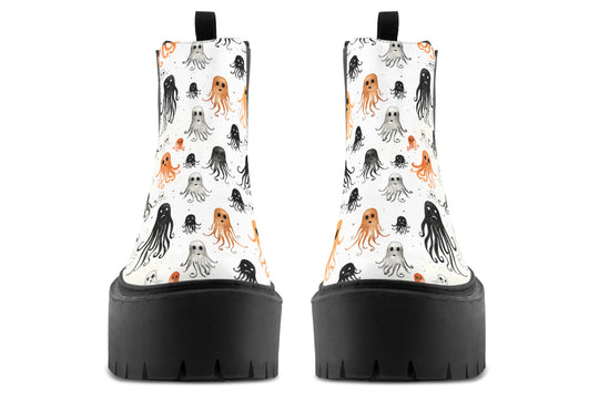 White Deep Haunting Platform Chelsea Boots