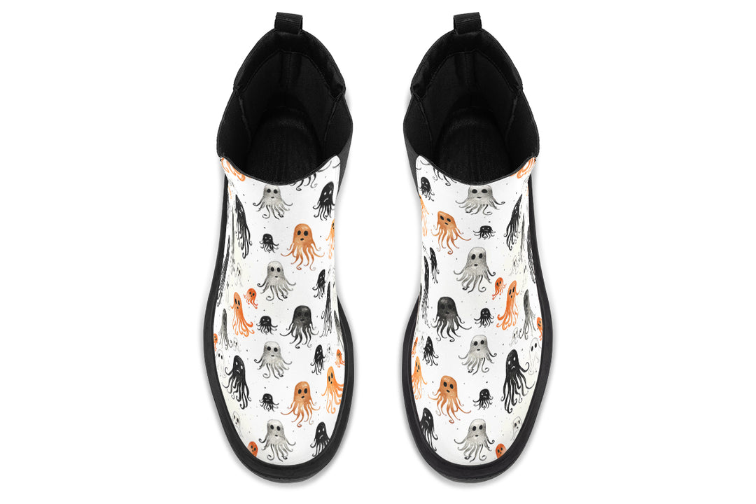 White Deep Haunting Platform Chelsea Boots