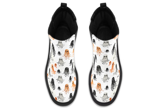 White Deep Haunting Platform Chelsea Boots