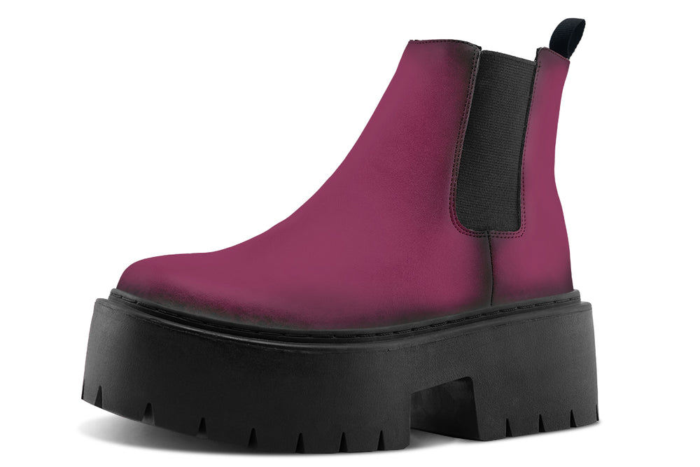 Wicked Berry Platform Chelsea Boots