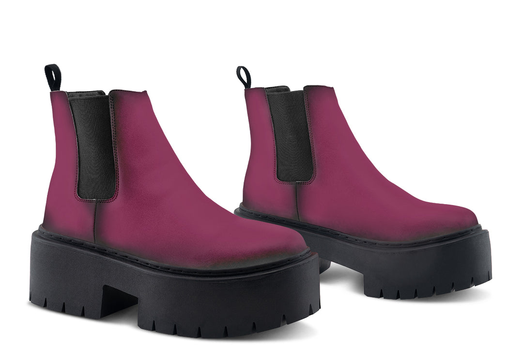 Wicked Berry Platform Chelsea Boots