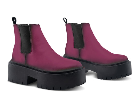 Wicked Berry Platform Chelsea Boots