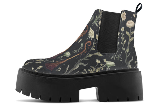 Witches' Broomsticks Platform Chelsea Boots