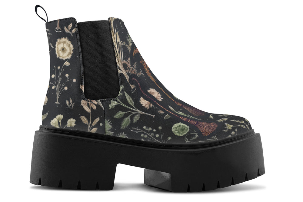 Witches' Broomsticks Platform Chelsea Boots