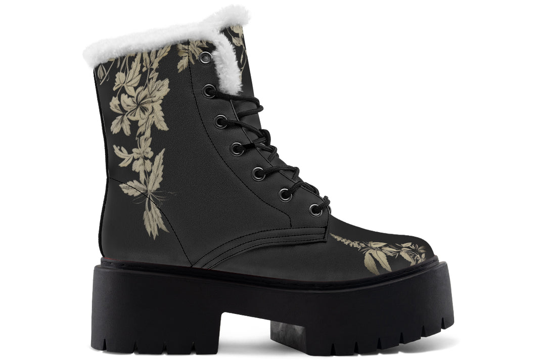 Black Night Ivy Platform Winter Boots