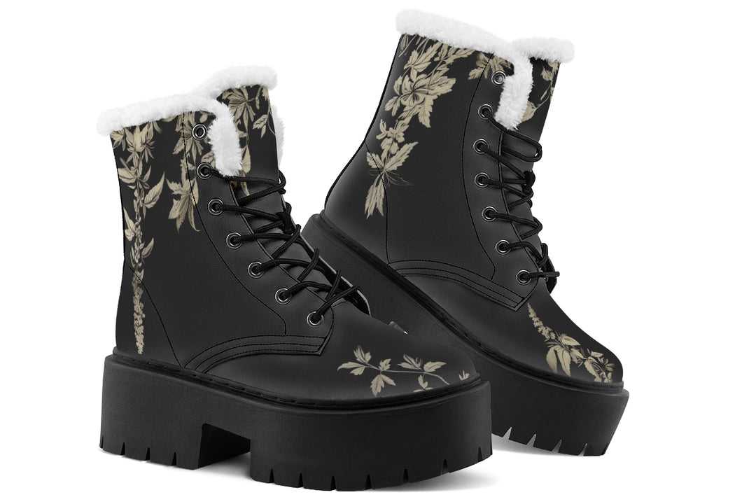 Black Night Ivy Platform Winter Boots