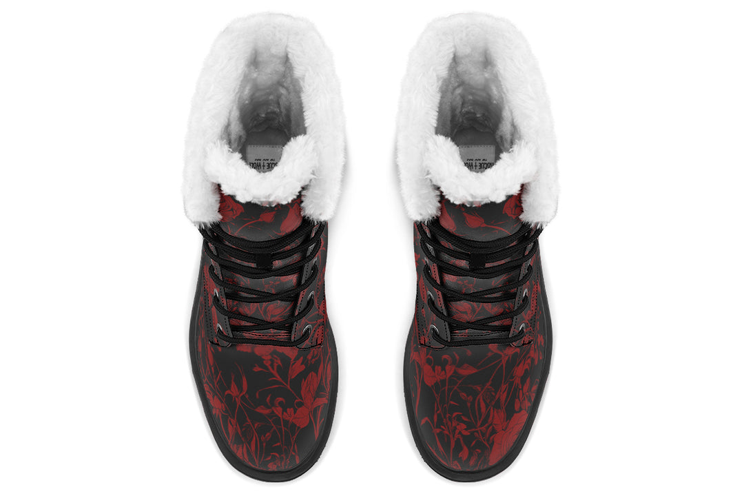 Blood Rose Romance Platform Winter Boots