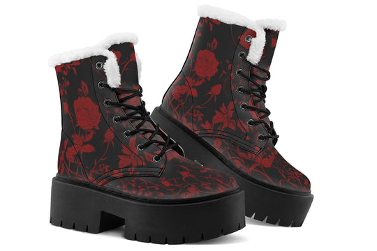 Blood Rose Romance Platform Winter Boots