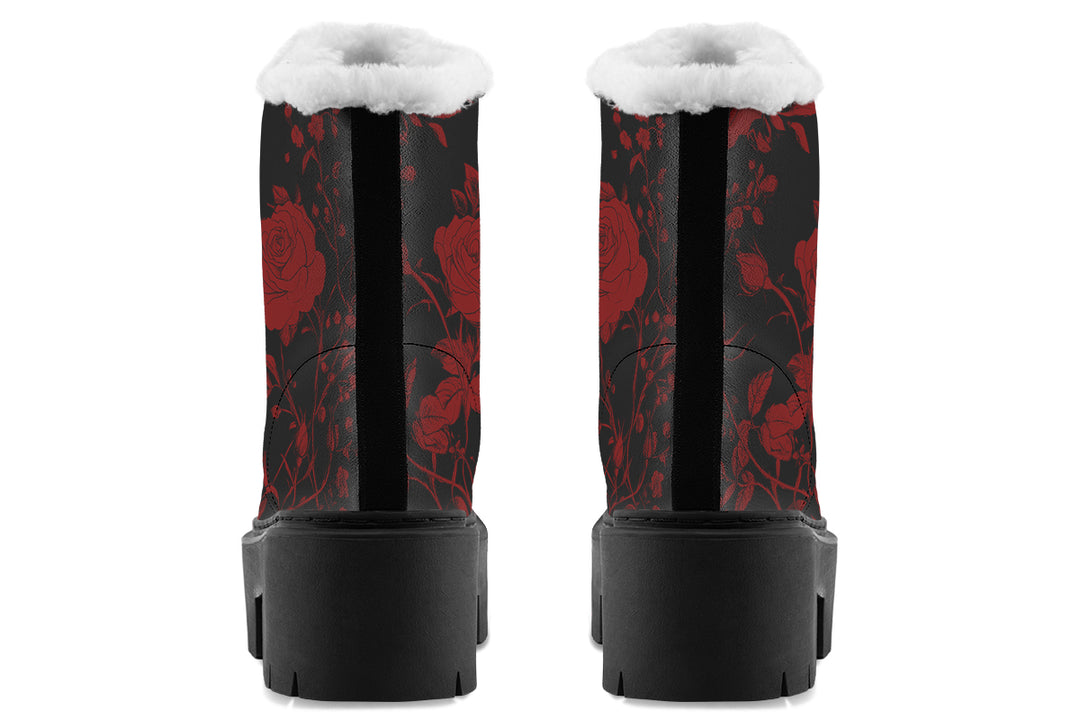 Blood Rose Romance Platform Winter Boots