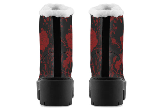 Blood Rose Romance Platform Winter Boots