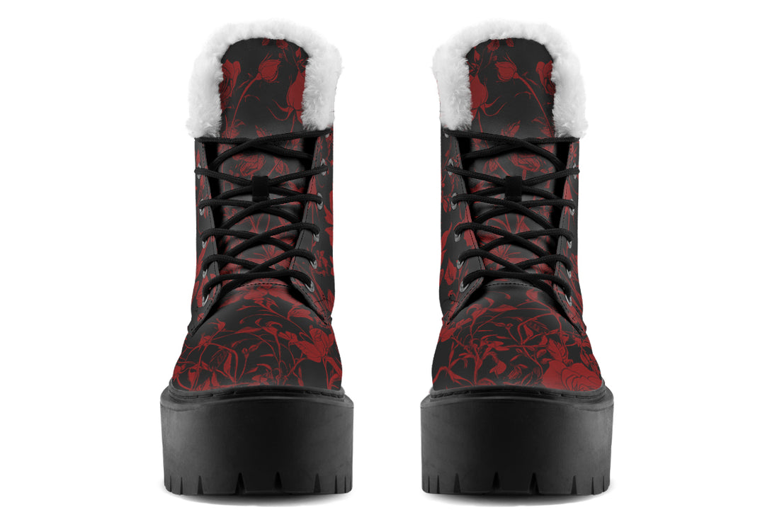 Blood Rose Romance Platform Winter Boots