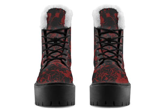 Blood Rose Romance Platform Winter Boots