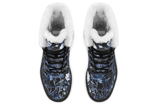 Blue Rose Romance Platform Winter Boots