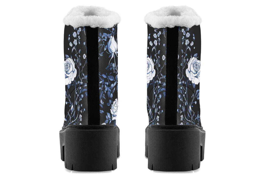 Blue Rose Romance Platform Winter Boots