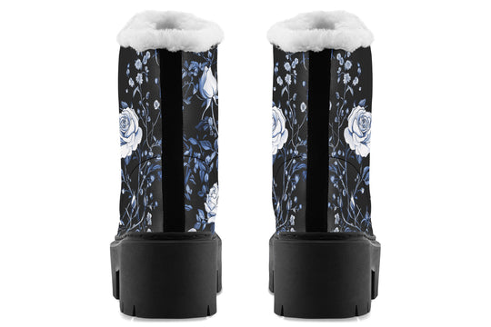 Blue Rose Romance Platform Winter Boots