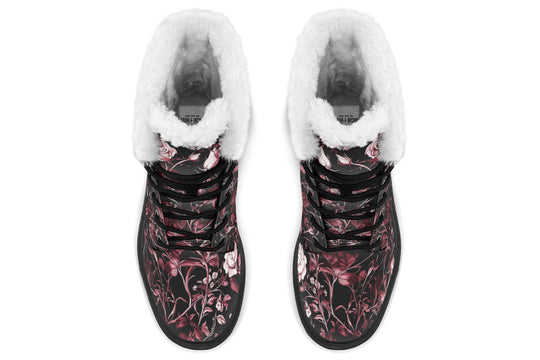 Crimson Rose Romance Platform Winter Boots