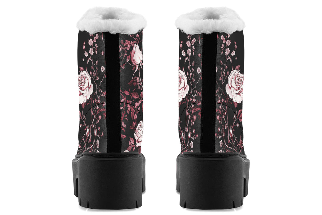 Crimson Rose Romance Platform Winter Boots