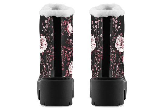Crimson Rose Romance Platform Winter Boots