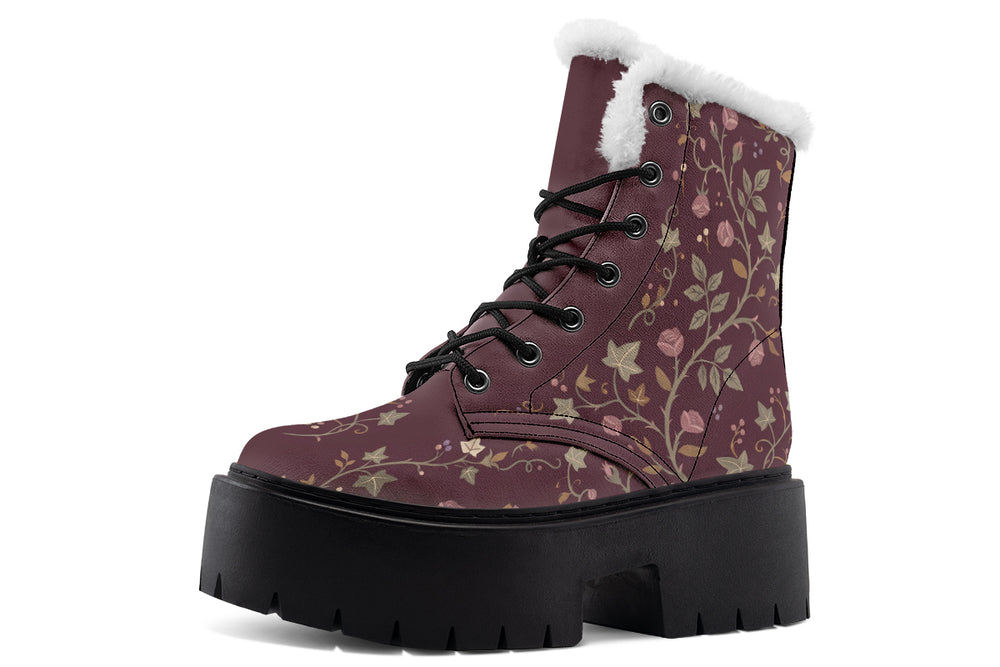 Cursed Rosebud Platform Winter Boots