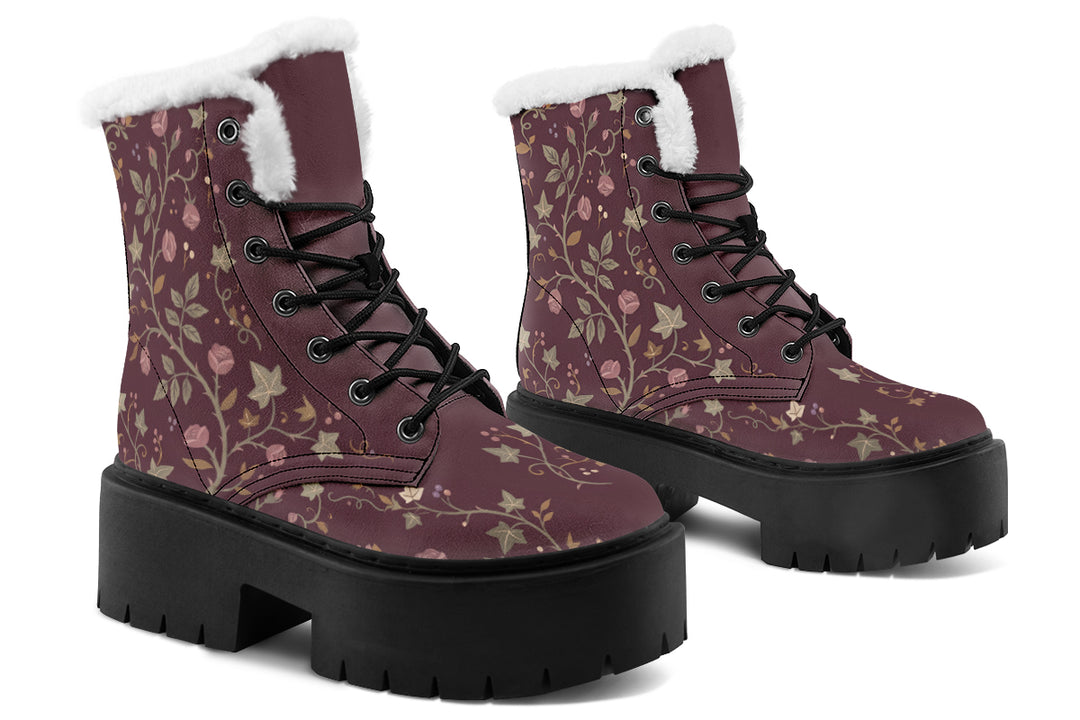 Cursed Rosebud Platform Winter Boots