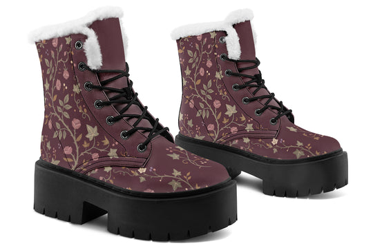 Cursed Rosebud Platform Winter Boots