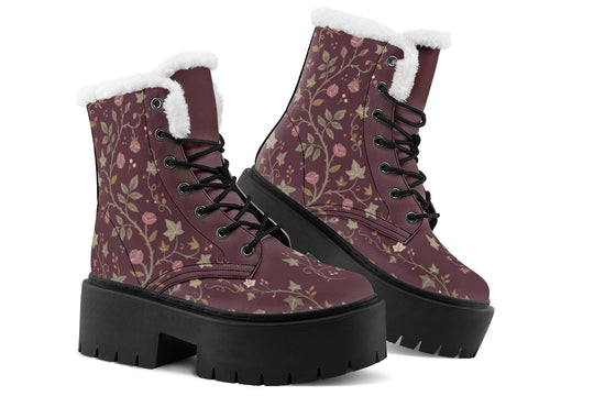 Cursed Rosebud Platform Winter Boots