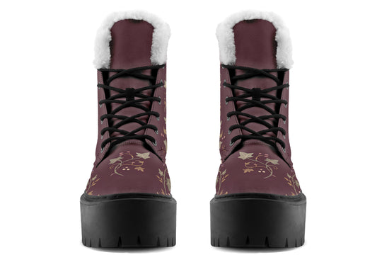 Cursed Rosebud Platform Winter Boots
