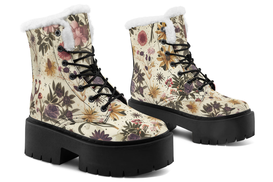Enchanted Blossoms Platform Winter Boots