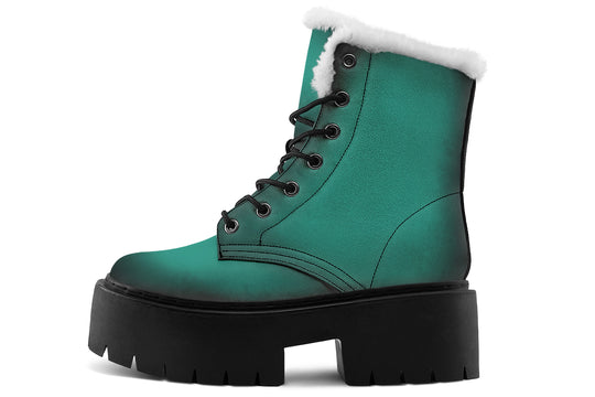 Enchanted Emerald Platform Winter Boots