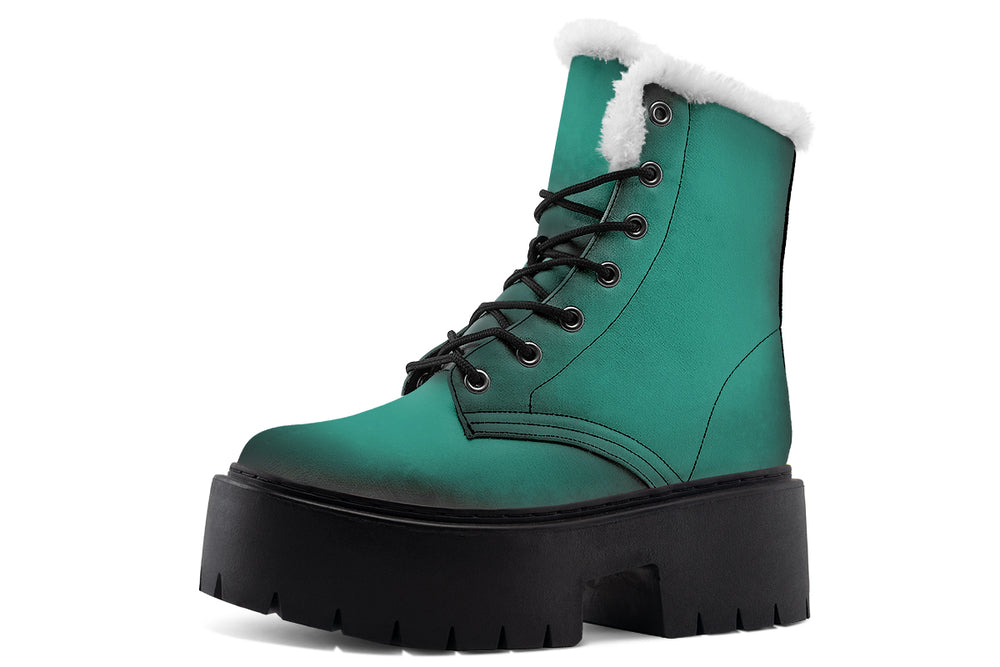 Enchanted Emerald Platform Winter Boots