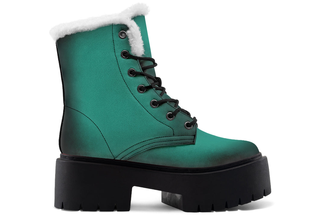 Enchanted Emerald Platform Winter Boots