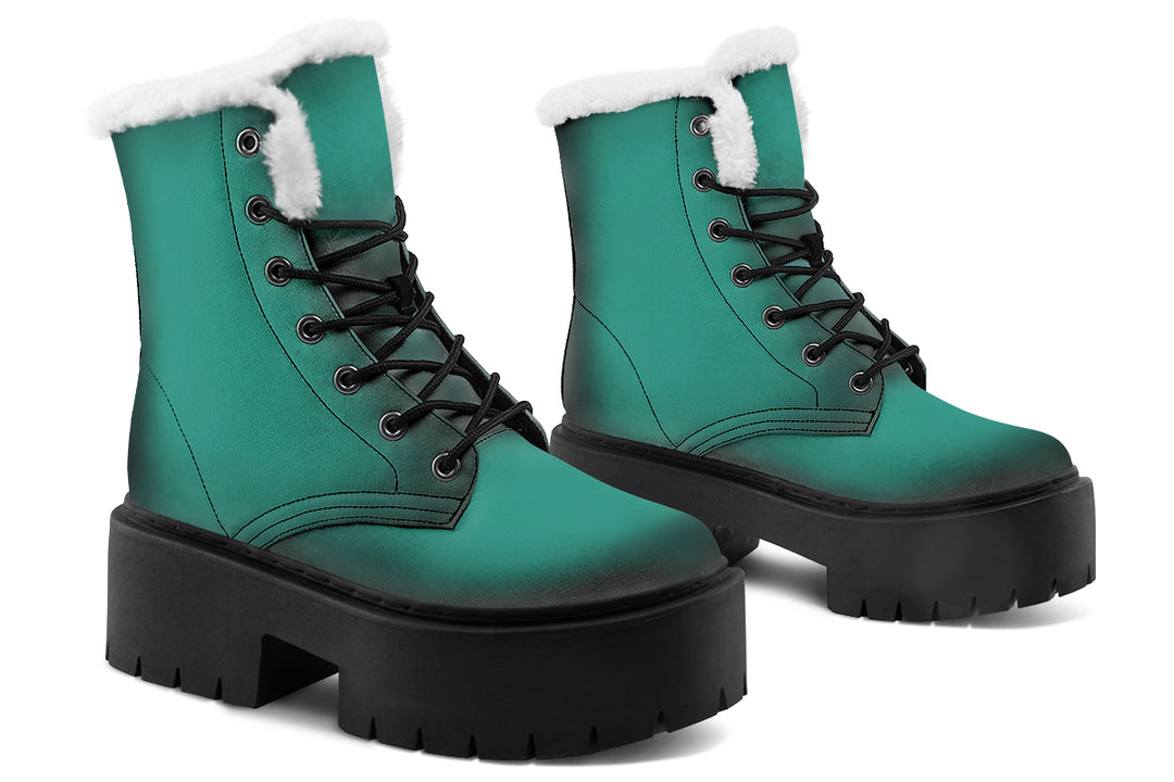 Enchanted Emerald Platform Winter Boots