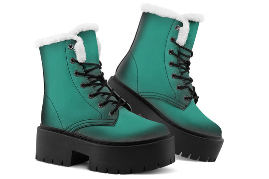 Enchanted Emerald Platform Winter Boots