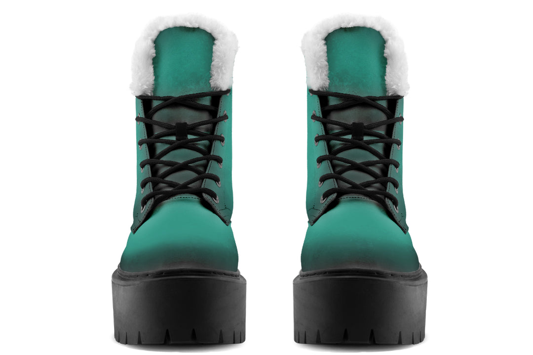 Enchanted Emerald Platform Winter Boots