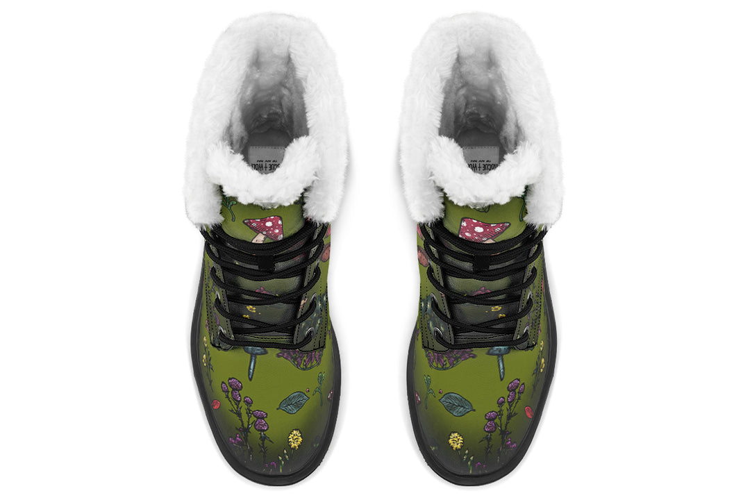 Green Herbology Platform Winter Boots