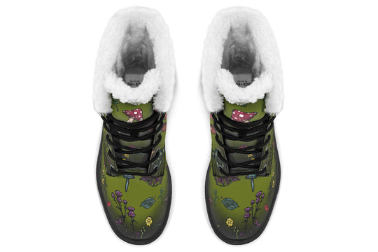 Green Herbology Platform Winter Boots
