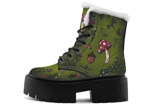 Green Herbology Platform Winter Boots