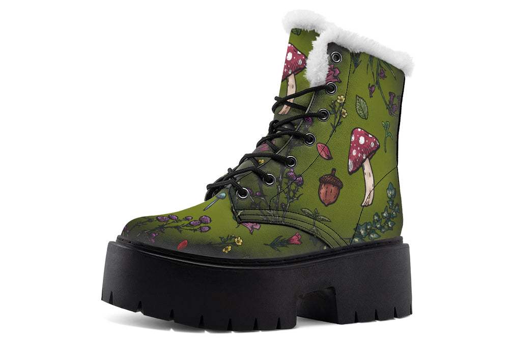 Green Herbology Platform Winter Boots