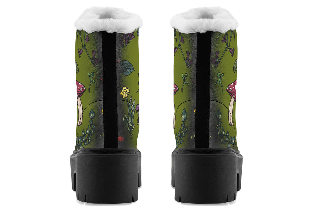 Green Herbology Platform Winter Boots