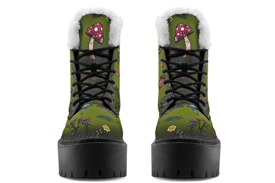 Green Herbology Platform Winter Boots