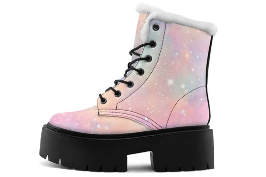 Pastel Dream Platform Winter Boots