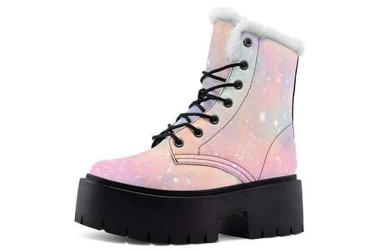 Pastel Dream Platform Winter Boots