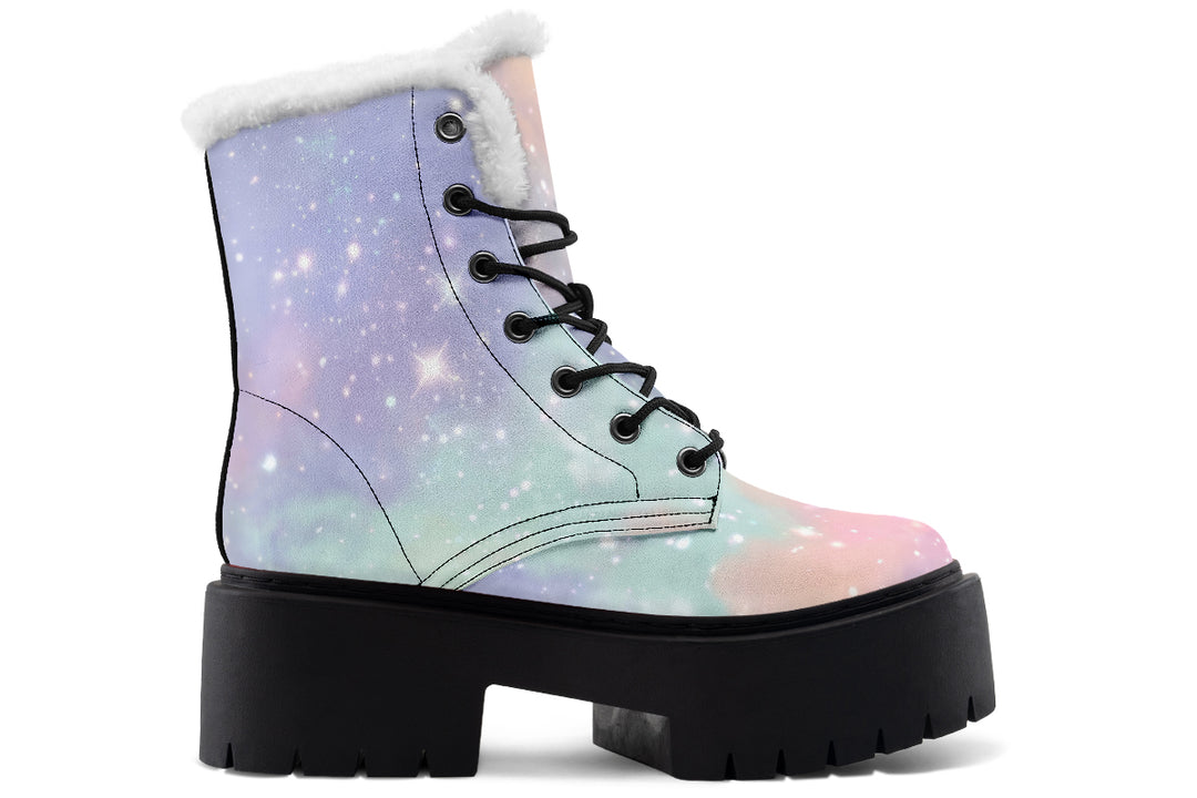 Pastel Dream Platform Winter Boots