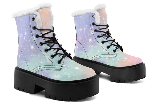 Pastel Dream Platform Winter Boots
