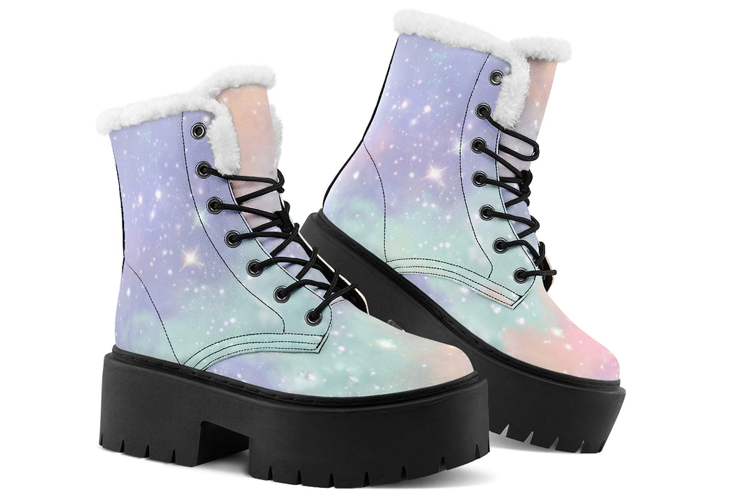 Pastel Dream Platform Winter Boots