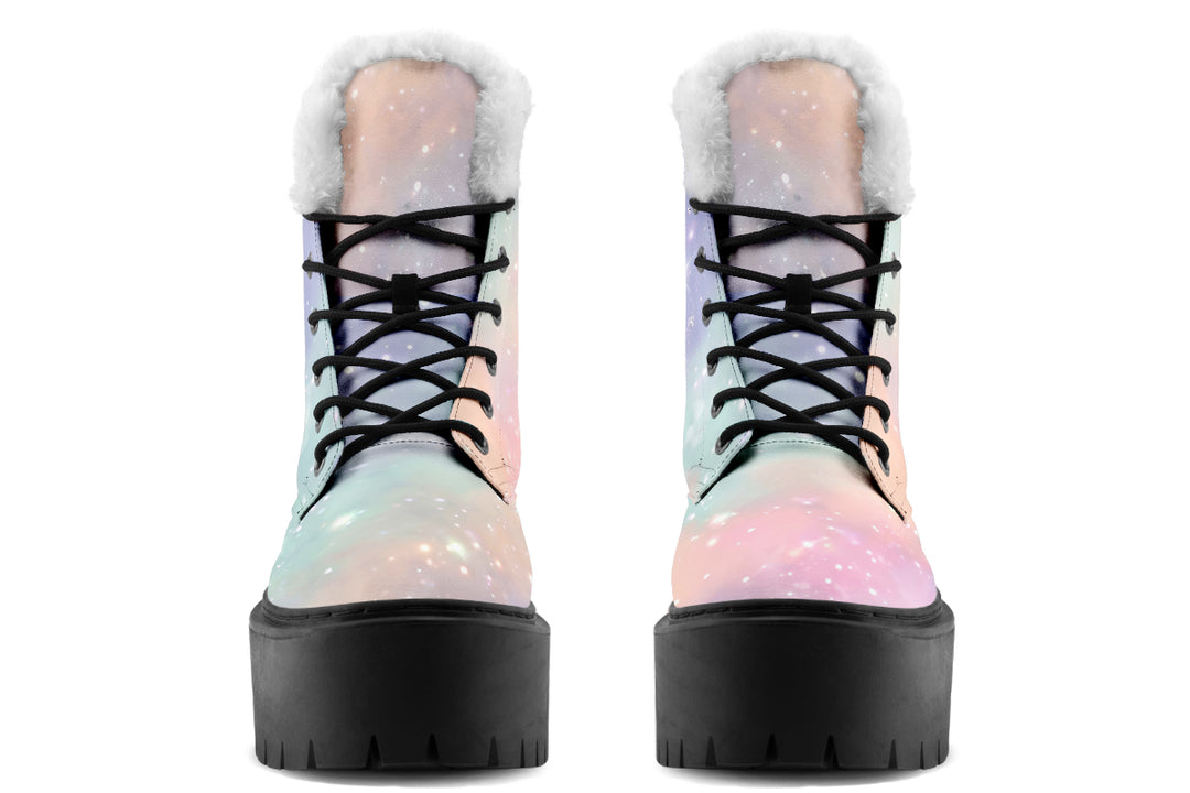 Pastel Dream Platform Winter Boots