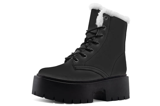 Pitch Black Platform Winter Boots