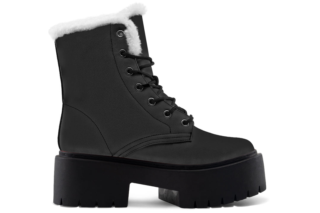 Pitch Black Platform Winter Boots