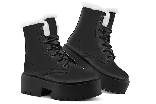 Pitch Black Platform Winter Boots