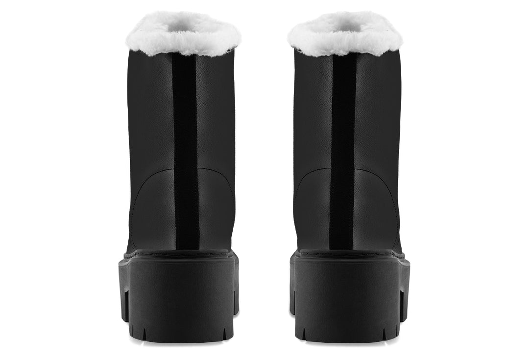 Pitch Black Platform Winter Boots